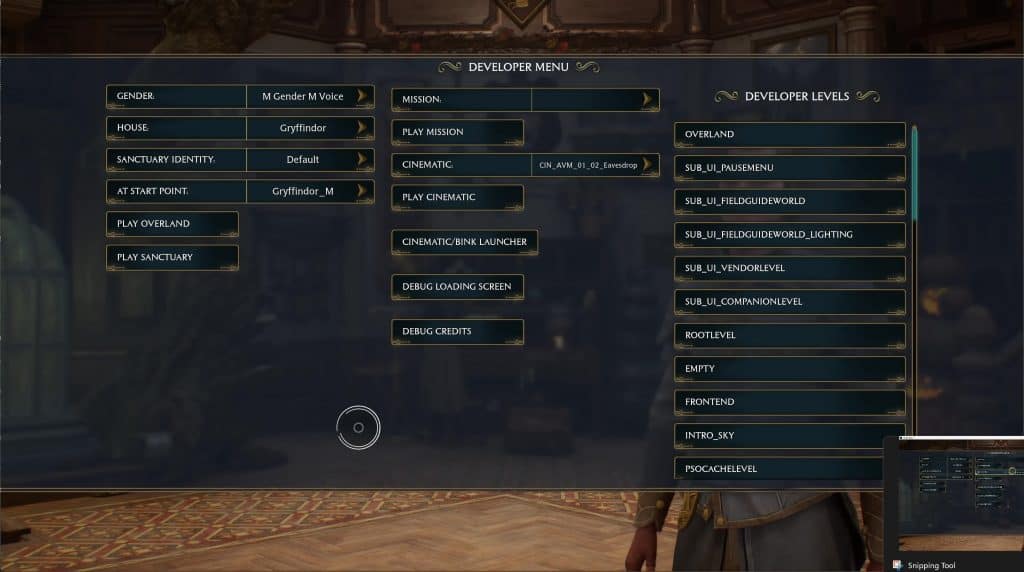 Hidden Dev Menu Enabler | Hogwarts Legacy Mod
