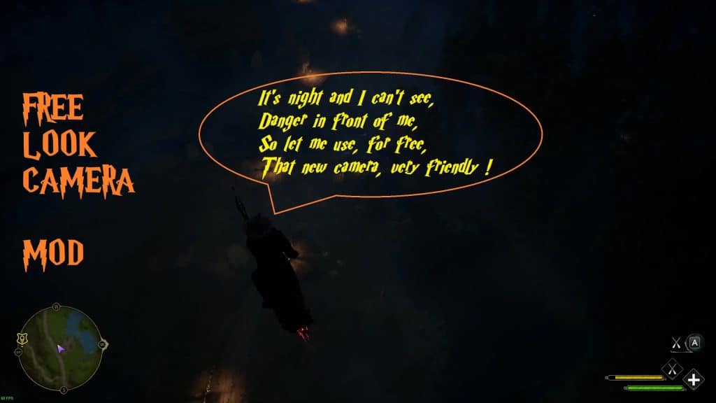 Free Look Camera Hogwarts Legacy Mod